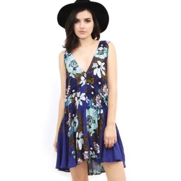 Free people backyard party floral tunic top - Picture 1 of 7